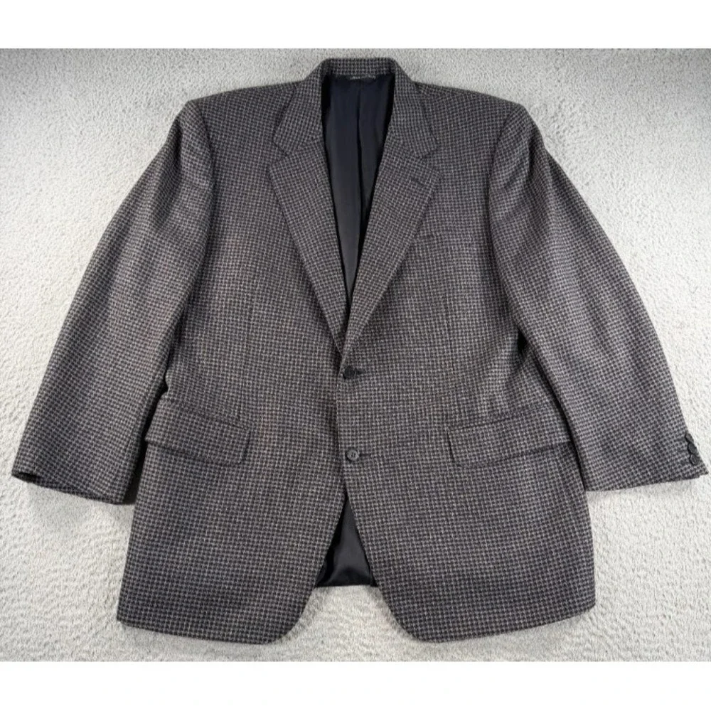 Canali Sport Coat Blazer Mens 56 EU/46 US Wool Houndstooth 2 Button Italy